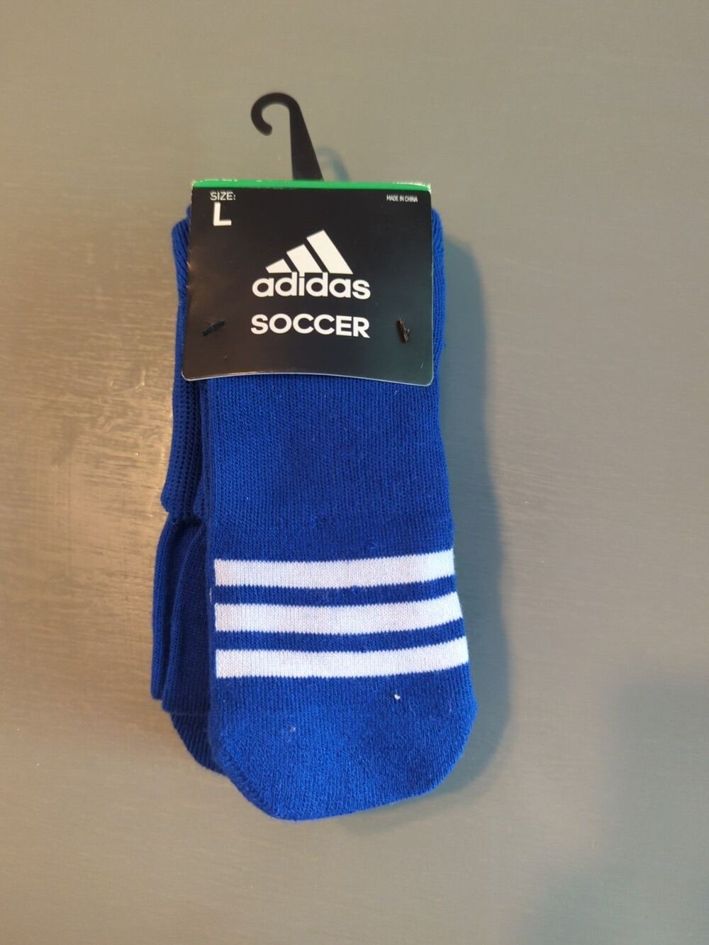Adidas Soccer Socks Mens Large Blue Stripe Slightly Imperfect